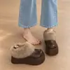 Zapatillas mullidas de moda con suela gruesa, estilo Birkenstock, para mujer, nueva colección de invierno 2026, forradas de felpa, cálidas, tipo slip-on de algodón