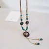 Colar borboleta de cerâmica vintage estilo chinês novo feito à mão feminino estilo étnico moda nacional corrente para clavícula estilo antigo colar com cordão atacado