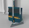 Conjunto de vassoura dobrável espessa, combinação de vassoura grande para casa e pá de lixo, ferramenta de varrer cabelo giratória de cerdas macias