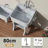 Fregadero de lavandería de piedra de cuarzo con tabla de lavar para uso interior y exterior, adecuado para patios de villas en planta baja y lavaderos de áticos, fregadero y lavabo integrados