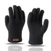 Luvas de Ciclismo Tricotadas com Tela Sensível ao Toque à Prova de Frio Lã Espessa Quente e Antifrio Cinco Dedos Lã Inverno Masculinas