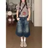 Essencial para o dia a dia~Jeans feminino de cintura alta, corte solto, lavado, em estilo retrô americano, para um look casual de primavera-verão