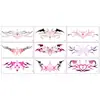 Nuevas pegatinas de tatuaje de corazón de fantasía oscura transfronterizas con un toque de alta gama, set desechable de 9 piezas para cintura y abdomen, adecuadas para chicas sexys