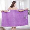 Toalla de Baño y Falda de Baño de Terciopelo Coral Transfronterizo, Suave y Engrosado, Absorbente de Agua y con Borde, Toalla de Baño Vestible para Mujer para el Hogar, Venta al por Mayor Personalizada