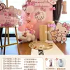 Montaje de Decoración de Cumpleaños de Hello Kitty para Escena de un Año, Tablero Kt para Atmósfera de Fiesta de Primer Cumpleaños del Bebé, y Artículos para la Ceremonia del Primer Cumpleaños