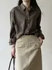 Camisa de Algodão Puro Solta de Manga Longa Beishan Tongshu para Mulheres, Outono Estilo Coreano Versátil Casaco Casual 3196