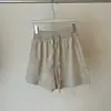 Shorts de algodón y lino suaves y amigables con la piel, cintura elástica para mujer, verano, finos, de cintura alta, adelgazantes, línea A, pierna ancha, hot pants