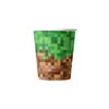 Suministros para Fiesta de Cumpleaños de Minecraft Pixel War Platos de Papel Vasos de Papel Banderines de Tirar Suministros para Fiesta de Cumpleaños