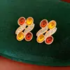Colar Vintage Rosa de Resina Cravejado com Diamantes de Segunda Mão, Corrente de Clavícula de Luxo Leve de Nicho de Alta Qualidade Conjunto de Joias Exquisite