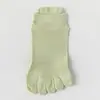 Calcetines Finos de Verano de Cinco Dedos para Mujer Algodón Puro Antibacterianos Anti-beriberi Malla Transpirable Sin Costuras Cortos Calcetines para Dedos de los Pies Calcetines para Dedos Divididos de Mujer