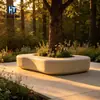 Banca para fosa de árbol GRC rectangular redondeada hormigón prefabricado jardinería comunitaria protector de árbol integrado asiento paisajístico personalizado