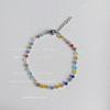 Pulseira de cristal de vidro arco-íris personalizada nova japonesa e coreana pulseira versátil de design doce nicho pulseira de contas atacado feminina