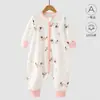 Nuevo Saco de Dormir de Algodón Puro para Niños, Pelele Sin Costuras para Bebé, Edredón Anti-Patadas Cuatro Estaciones para Niños, Pijama con Cremallera para Niñas