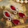 Pendientes de Resina Retro Europeos y Americanos con Forma de Lágrima e Incrustaciones de Diamantes, Joyería Disponible en Aliexpress