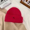 Otoño e Invierno Moda Coreana Ins Cálido Combinable Estilo Dulce Cool Sombrero para el Frío Sombrero de Lana con Letra R para Niños