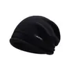Gorro holgado~ Gorro holgado de lana pura con borde enrollado para mujer, hace que la cara se vea más pequeña, circunferencia de cabeza grande, gorro de lana tejido, gorro cálido casual para otoño e invierno