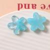 Verano flor pequeña tinta transparente floreciendo flor de cinco pétalos diy accesorios de resina aretes pasador material para funda de teléfono al por mayor