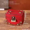 Caja de Almacenamiento Cuadrada de Madera con Remaches Retro Caja de Madera para Guardar Anillos Collares Joyería Caja de Decoración de Exhibición Antigua de Escritorio