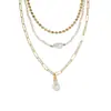 Collar de Perlas de Diseño Multicapa Transfronterizo Verano Dama Colgante de Perla Personalizado Cadena de Clavícula Nicho Fabricante Venta al Por Mayor