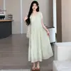 Nuevo Vestido de Maternidad de Verano 2026 con Estilo Dulce y Elegante, Vestido de Maternidad de Longitud Media con Mangas Cortas