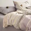 Directo de Fábrica Estilo Nórdico Juego de Cuatro Piezas Estampado 100% Algodón Puro Algodón 40S 13372 Juego de Tres Piezas para Cama de Dormitorio Estudiantil