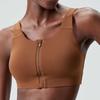Liquidación, Sin Devoluciones ni Cambios, Adhesivo Líquido Cremallera Frontal Sujetador Deportivo Tallas Grandes para Mujer, Soporte Fuerte, A Prueba de Impactos, Copa Fija Espalda Cruzada para Yoga