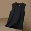 Camiseta Casual Masculina de Malha com Gola Redonda, Cor Sólida, Seda Gelada, Secagem Rápida, Respirável, Fresca, para Uso Diário, Comércio Exterior Transfronteiriço, Tendência, Manga Curta