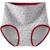 Ropa interior de mujer de algodón puro con lunares color crema de cintura alta, talla grande, sin costuras, entrepierna extendida, control ligero del abdomen, cómoda, 10A antibacteriana