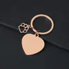 Chaveiro de Patinha de Cachorro Vazada Transfronteiriço Metal Coração Laser Colorido Material em Branco Presente de Feriado Chaveiro Gravado