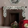 Decoración Navideña Artificial de Rattan Flocado para Escalones y Puerta Principal Colgante de Temu Transfronterizo de Moda