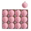 Especial para Transfronterizo 6CM/8CM Exquisitas Bolas de Navidad Flocadas en Caja 9 Piezas Adornos Colgante para Árbol de Navidad Bola Colgante Decoración