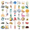 50 Pegatinas de Graffiti Estilo Verano de Dibujos Animados Originales Decoración DIY para Diarios, Maletas y Cuadernos, Pegatinas Impermeables