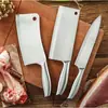 Cuchillo de Chef Juego de Cinco Piezas Juego de Cuchillos de Cocina Acero Inoxidable Cuchillo de Cocina Afilado Cuchillo para Rebanar Cuchillo para Frutas Mango Hueco para Uso en el Hogar