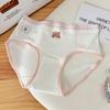 7A archivo de algodón extendido antibacteriano oso lindo algodón ropa interior de mujer cómoda transpirable cintura media calzones para niñas