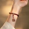 Novas pulseiras de brincar de sândalo vermelho lobular para amantes, literárias, clássicas, de contas, de uma volta, joias requintadas de estilo nacional, presente
