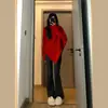 Suéter de cuello alto irregular para mujer 2024 Otoño e Invierno Nuevo Estilo Caliente Suave Estilo Coreano Estilo Holgazán Top de Punto Engrosado