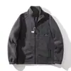 Reversível! Forrada de fleece e espessa, esta nova jaqueta casual masculina para outono/inverno, à prova de vento e resistente à água, com gola alta, é perfeita para usar em camadas.