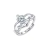 Anillo de Luz con Piedra de Nacimiento de Ancla Nuevo Diseño de Nicho de Lujo Sensación de Alta Gama Anillo para el Dedo Moda Versátil Anillo Abierto