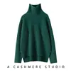 Suéter de cachemira engrosado 2026 nuevo modelo otoño e invierno para mujer, suéter básico de cinco agujas de tres cabos, estilo elegante, corto por delante y largo por detrás