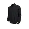 Polo de Punto Americano Retro Waffle Cuello Henley Manga Larga para Hombre Hombro Derecho Color Puro Pesado Holgado de Alta Gama