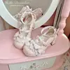 2025 Novo Estilo Estilo Palácio Doce e Fofo Sapatos Lolita Mary Jane Pequenos Sapatos de Couro para Meninas e Princesas