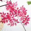 Folhas Artificiais de Bignônia, Plantas Verdes, Flores de Casamento, Decoração Suave para Salão de Casamento, Folhas de Figueira, Flores de Seda, Arranjos Florais de Floresta, Flores Decorativas