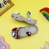 Zuecos de Ballet Rojos Estampados con Lazo 2026 para Niños, Sandalias Cerradas Antideslizantes de Verano para Exteriores para Niños, Transfronterizo