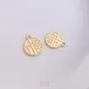 Etiqueta de Bendición de Aleación Nafu Recubierta de Oro de 14 Quilates que Conserva el Color Marca de Bendición Colgante Pequeño para Pulsera DIY Joyería Hecha a Mano Colgante