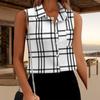 2026 Amazon Verano Nuevo Sitio Independiente Europeo y Americano Tiktok Transfronterizo Camisa de Rayas sin Mangas con Cuello Polo para Mujer