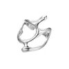 Anillo de Estrella Asimétrico con Circonita de Venta Caliente Transfronteriza Europea y Americana Set de 5 Piezas Aleación Ecológica Anillo Elegante para el Dedo Índice Venta al por Mayor