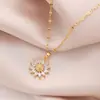 Colgante de Oro Real Chapado en Cobre Lleno de Luz de Girasol Collar de Lujo de Moda Precio de Fábrica Accesorios de Alta Gama Envío Directo