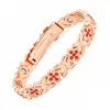 Pulsera Magnética Popular Redonda de Diamantes Completos Transfronteriza Moda Europea y Americana Cierre de una Sola Fila Pulsera Magnética Antiestática para Mujer en Stock