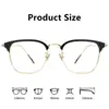 Armazón de Gafas para Hombre de Titanio Puro Negro Dorado de Lujo Ligero 23851Y Ultraligero Cómodo Elegante Armazón de Gafas de Prescripción con Barra Superior