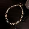 Collar coreano de oro auténtico con galvanoplastia, personalidad sencilla y collar de perlas de diamantes, diseño elegante de celebridades de Internet para mujeres.
